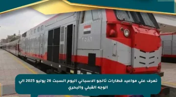 تعرف على مواعيد قطارات تالجو الإسباني اليوم السبت 26 يوليو 2025 إلى الوجه القبلي والبحري